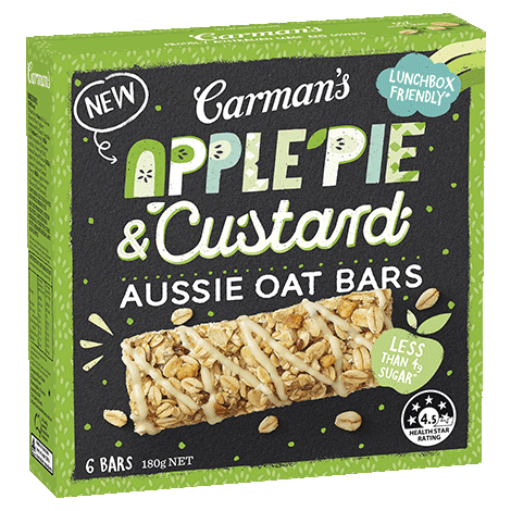 Apple Pie & Custard Aussie Oat Bars