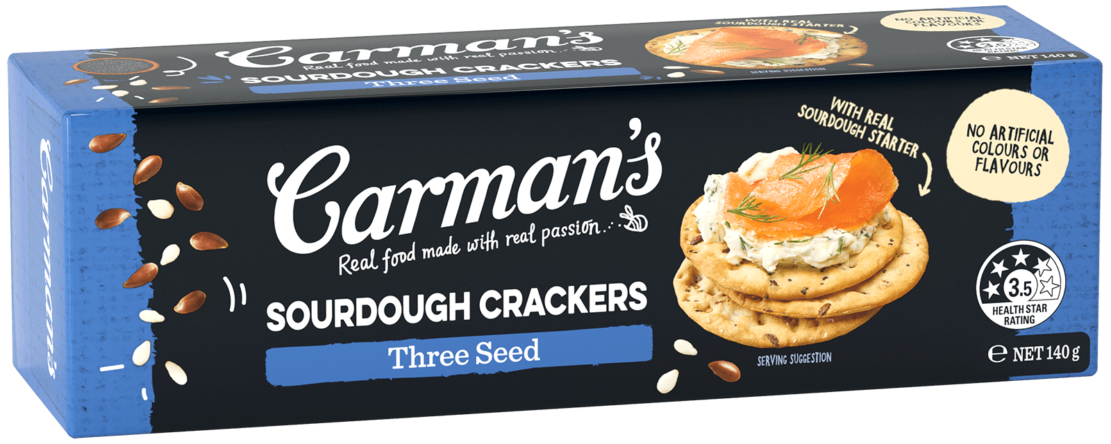 Sourdough Crackers – Three Seed